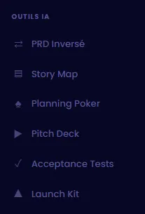 AI Product Copilot export & integrations menu